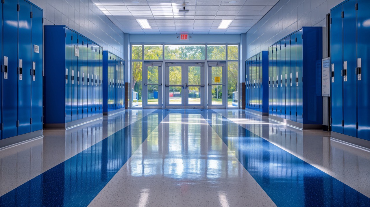 A school corridor reset before the first bell by Cleanest